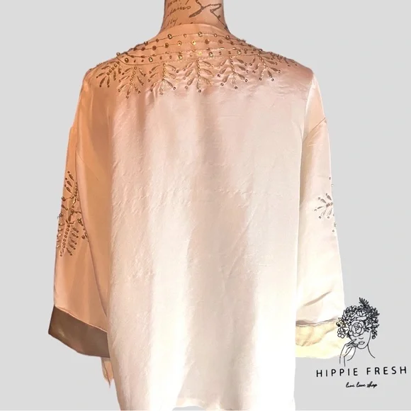 Linea by Louis Dell'Olia 100% Silk Beaded, Sequins& Embroidered Jacket. Size XL - Picture 4 of 7